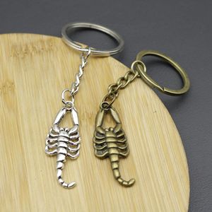 Porte-clés Scorpion <span class=keywords><strong>à</strong></span> nervures en alliage de <span class=keywords><strong>zinc</strong></span> argenté antique avec chaîne <span class=keywords><strong>à</strong></span> anneau fendu pour souvenir de rallye de motards du désert - Product Image 4