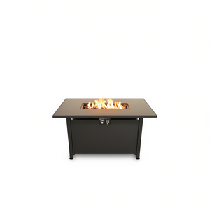 Modern Steel Outdoor <b>Fire</b> <b>Pit</b> <b>Table</b> 25 H X 42 W Propane Gas <b>Fire</b> Bowl Garden Decoration - Product Image 1