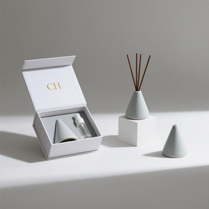 C & H Luxury Home Fragancia Cerámica <span class=keywords><strong>Perfume</strong></span> Reed Difusor Juegos Navidad Vacío Reed Difusor Botella con caja de paquete - Product Image 4