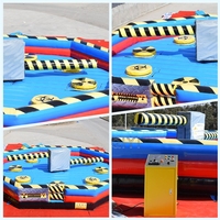Machine de jeu gonflable commerciale Meltdown Sweeper rotative pour adultes, idéale pour la location d'événements et de fêtes, personnalisable