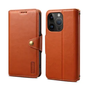 Shockproof Leather Wallet Case For iPhone 15 Plus 5G 6.7" 2023 Kickstand Credit Card Holder Mobile Phone Case Orange