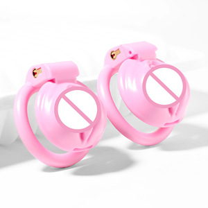 Ligero plástico Rosa corto Sexy hombre cornudo castidad jaula pequeño Gay pene bloqueo juguete sexual para hombres - Product Image 1