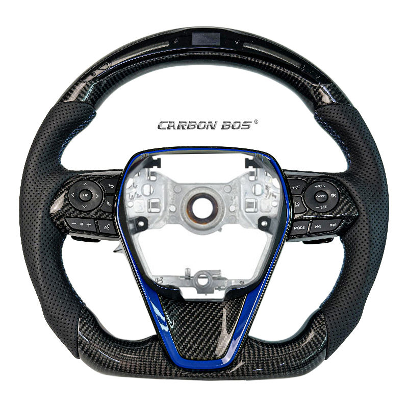 Fas Blue Color LED Display Forged Red Blue Carbon Fiber Steering Wheel Factory Direct ...
