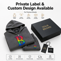 Survêtement Benta Shangpin personnalisé avec votre logo, effet délavé, strass, pour homme, hiver, 100% coton molletonné, imprimé, coupe ample