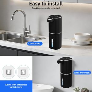 เครื่องจ่ายสบู่โฟมอัตโนมัติแบบติดผนัง ชาร์จด้วย USB ไม่ต้องสัมผัส สำหรับใช้ในบ้านและโรงแรม - Product Image 4
