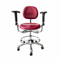 Chaise d'hôpital réglable en cuir PU, tabouret médical ergonomique avec siège rembourré, dossier solide, roulettes et repose-pieds pour clinique, école, atelier