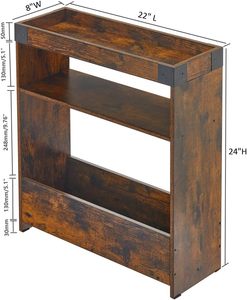 Libreria Semplice, Scaffale Laterale, Portaoggetti, Libreria Moderna, Mensola in Legno <span class=keywords><strong>da</strong></span> Parete per Arredamento Soggiorno - Product Image 6
