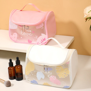 Bolsa de cosméticos de viaje de gran capacidad, estuche de almacenamiento de maquillaje de estilo coreano para viaje con cierre de cremallera - Product Image 2