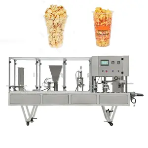 Havermoutbekers Verpakking En Sluitmachine Zoete Gezouten Popcornnoten Pip Corn Cup Vulling Sluitmachine