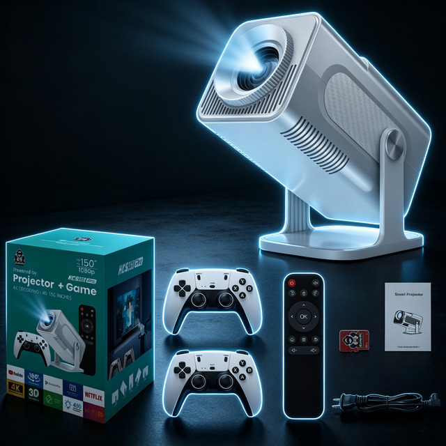HC350PRO Projector 2-in-1 Home & Portable Wireless with 3D Built-In and 1080P for Gaming Outdoor Use