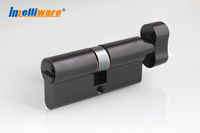 Gran oferta en Alemania, cilindro de cerradura negro de una sola Puerta Abierta de latón macizo de 70mm con 5 llaves de ordenador