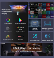 Projecteur portable mini LCD LED Hotack X1AR, projecteur vidéo HD pour cinéma maison, projecteur intelligent Android TV