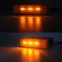 Feu de gabarit latéral LED rectangulaire ambre 12V 24V pour camion, remorque et voiture