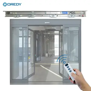 Oredy Hot Koop Automatische Dubbele Glazen Schuifdeur Operator Met Magnetron Motion Sensor