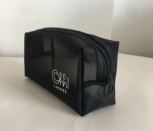 OEM Organisateur <span class=keywords><strong>de</strong></span> toilette <span class=keywords><strong>de</strong></span> voyage en nylon avec fermeture éclair et logo personnalisé <span class=keywords><strong>Mini</strong></span> trousse <span class=keywords><strong>de</strong></span> <span class=keywords><strong>maquillage</strong></span> en maille rose clair pour femmes - Product Image 2