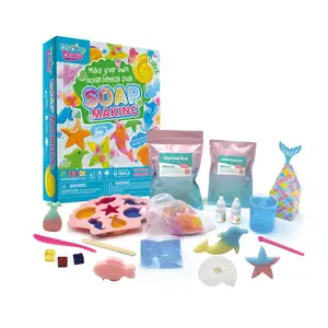 Jouets éducatifs préscolaires grand cadeau faites votre propre kit de savon fait à la main bricolage artisanat kit de fabrication de savon pour filles et garçons de 8 à 12 ans