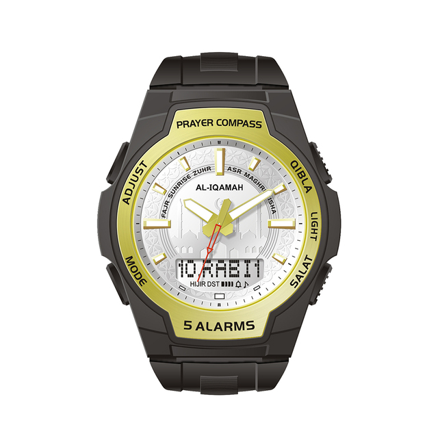 AZAN Smart Digital Islamic Men's Watch Qibla Direction Prayer Time Alarm Clock IP67 Qibla Timepiece Direction Prayer