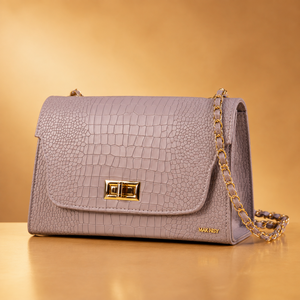 Sac à main classique pour femme, indispensable, en cuir vegan effet croco, multi-poches, avec rabat magnétique, sac à bandoulière - Product Image 3
