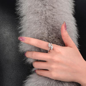 Anillo de plata esterlina 925 Zirconia cúbica 5A con corte de marquesa Doble - Product Image 6