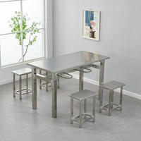 Tables de restaurant modernes en métal et cuir, mobilier de salle à manger, ensemble table et chaises, table à café