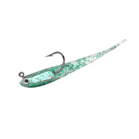 Leurre souple artificiel en forme de poisson pour la pêche au bar, avec hameçon, crankbait biomimétique imprimé pour toute la colonne d'eau, pour lac, rivière, ruisseau