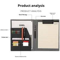 Carpeta Multifuncional A4 de Cuero PU para Oficina, Almacenamiento de Documentos, Contratos, Libro de Firmas, Gerente KC521 China