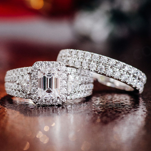 Anillo de Compromiso de Moissanita, Anillo de Boda de Diamantes de Lujo para Mujer, Anillo de Plata de Ley 925 Chapado en Oro para Mujer - Product Image 6