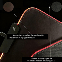 Tapis de souris de jeu RVB Waves Japanese, grand tapis de souris de jeu de bureau complet XL étendu, 12 modes d'éclairage, grand tapis de bureau à LED pour les joueurs