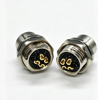 M12-S4S-M16 4-poliger M12 Rundstecker IP67 Wasserdicht 12A 630V Rückseitige Installation Buchsenanschluss Geschweißter Automatisierungs-Sensorkabel-Steckverbinder