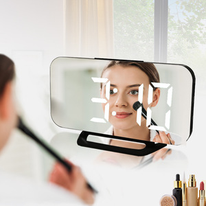 KH-CL027 Đồng Hồ Báo Thức Để Bàn <span class=keywords><strong>2</strong></span> Cổng Sạc USB Có Đèn LED Mờ Báo Thức Lớn Phản Chiếu Kỹ Thuật Số Để Trang Trí Phòng Ngủ - Product Image 2