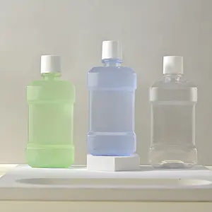 カスタムカラーロゴ透明250ml500ml空のPETプラスチックうがい薬ボトルフォーム洗浄包装