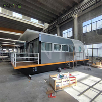 Fanye Maison flottante moderne modulaire en aluminium gonflable pour fête de famille, yacht de loisirs, ponton, bateau de plaisance aquatique