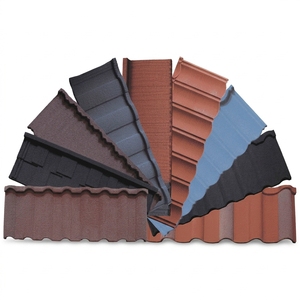 Tuiles de <span class=keywords><strong>toiture</strong></span> <span class=keywords><strong>en</strong></span> acier revêtu de pierre de haute qualité, résistantes au feu, anti-corrosion, avec un prix de gros - Product Image 1