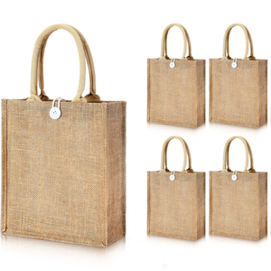 Biểu Tượng Tùy Chỉnh Tái Sử Dụng DIY Trống Vải Bố Mua Sắm Túi Du Lịch Bãi Biển Đay Món Quà Cưới Tote Túi Với Xử Lý Và Nút - Product Image 1