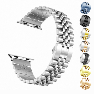 Bracelet en acier inoxydable de luxe <span class=keywords><strong>pas</strong></span> <span class=keywords><strong>cher</strong></span>, fourni par l'usine, pour <span class=keywords><strong>Apple</strong></span> <span class=keywords><strong>Watch</strong></span> 44mm 42mm 40mm 38mm, bracelet métallique pour Iwatch 5 4 3 2 1 - Product Image 1