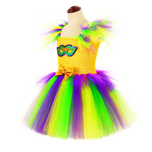 Robe en tulle pour bébé fille, inspirée du Mardi <span class=keywords><strong>Gras</strong></span>, pour fête costumée de carnaval, avec bandeau - Product Image 4