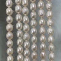 Perles de riz d'eau douce certifiées 7-8 mm, forte brillance, cultivées, blanches naturelles, qualité AA-AAAAA pour la fabrication de bijoux DIY