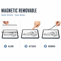 Pelindung Layar Magnetik Baru Mudah Dipasang untuk iPad 11 10.2 12.9 Mini, Rasa Seperti Kertas, Dapat Dilepas, Matte, Seperti Kertas