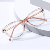 Lunettes anti-lumière bleue pour femme MS 83637, monture œil-de-chat dégradée en TR90 poli avec branches tendance, look premium