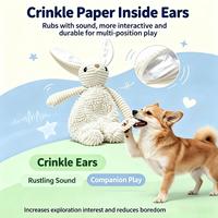 Jouet pour animaux de compagnie en peluche texturée en forme de lapin avec couineur et papier froissé, jouet à mâcher interactif doux pour chiens et chats, soulagement de l'ennui