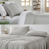 Parure de draps King Size en Lyocell Soyeux et Rafraîchissant, Poches Profondes, Style Moderne, Lavable en Machine pour Hôtels