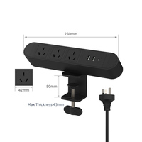 Prise australienne à 3 voies pour bord de table, prise électrique en cuivre pour bureau, chargeur de 30W compatible avec les normes US AU UK IT