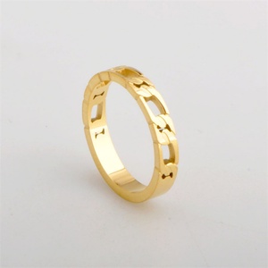 Fashion Minimalist Jewelry <b>Finger</b> <b>Ring</b> Gold Plated Stainless Steel Hollow Link Chain <b>Rings</b> for Women - Product Image 5