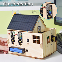 Keyestudio-Kit de iniciación de Microbit para casa de madera, equipo de automatización de Panel de energía Solar para niños