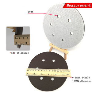 Disque de ponçage en mousse rouge de 6 pouces à 6 trous avec fixation auto-agrippante, abrasif, pour ponçage humide et sec, pour le polissage du métal et du bois - Product Image 4