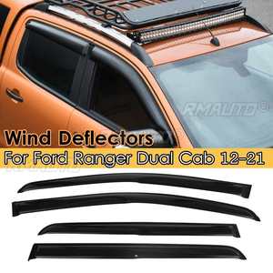 4PCS Car Window Wind <b>Deflectors</b> Tinted for Ford Ranger Dual Cab 2012-2021 Shelters Window Visor <b>Rain</b> Guard Vent Sun Shade - Product Image 1