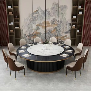 Hotel Suite Luxury Dining <b>Table</b> Set With Lazy VIP Room Smart Big Marble Round <b>Chairs</b> ZZ362 Modern Design Adds Contemporary Elega - Product Image 2