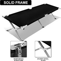 Lit de camp pliable de haute qualité pour le camping en plein air, la randonnée, robuste, en Oxford 600D, ultra-léger, en aluminium, pour adultes
