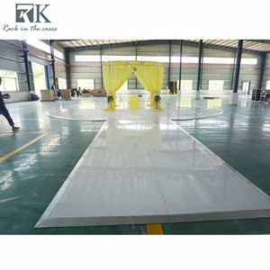 Plancher de danse rond en contreplaqué blanc de 8 m pour fêtes, banquets, événements, mariages, avec revêtement de piste pour décorations - Product Image 1