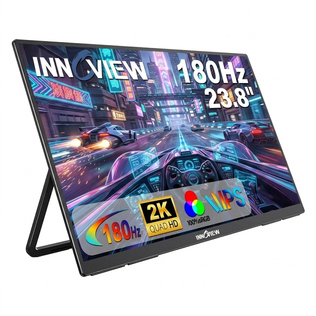 23.8 Inch External Second Screen 2560X1440 2K QHD 180Hz IPS Matte Screen for Laptop PS4 PS5 Switch Xbox